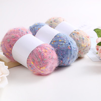 Fil de mohair coloré teint pour le tricot à la main DIY, écharpes, chapeaux, sacs, vêtements, poupées