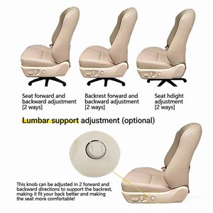 Controles Electrónicos de Posición del Asiento, Ajuste de Altura, Movimiento hacia Adelante y hacia Atrás, Reclinación - Product Image 4