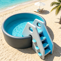 Meilleures ventes 2026 : Échelle de piscine gonflable personnalisée avec toboggan, escalier flottant pliable antidérapant pour piscine gonflable ronde de jardin