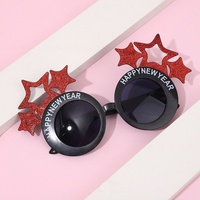Lunettes de soleil étoiles scintillantes pour le Nouvel An, accessoires amusants pour photos de réveillon, idéales pour les fêtes et décorations de festival