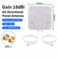 Antenne de communication 4G LTE, antenne directionnelle à panneaux MIMO 698-2700 MHz 18 dBi IP67 SMA mâle X2 pour routeur extérieur
