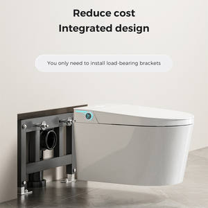 Économisez de l'espace Siège chauffant à chasse d'eau Intelligent Toilette suspendue Affichage LED Céramique intégrée Toilette murale intelligente avec réservoir - Product Image 4