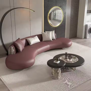 Sofá moderno en forma de <span class=keywords><strong>luna</strong></span>, sofás de tela naranja curvo, diseño original, muebles para el hogar, sofá de media <span class=keywords><strong>luna</strong></span> - Product Image 4