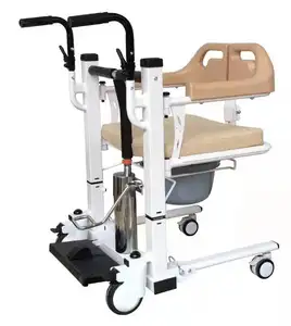 Fauteuil roulant manuel multifonctionnel Fauteuil de levage pour personnes âgées Désactiver Douche Toilette Commode Patient Transfer Chair