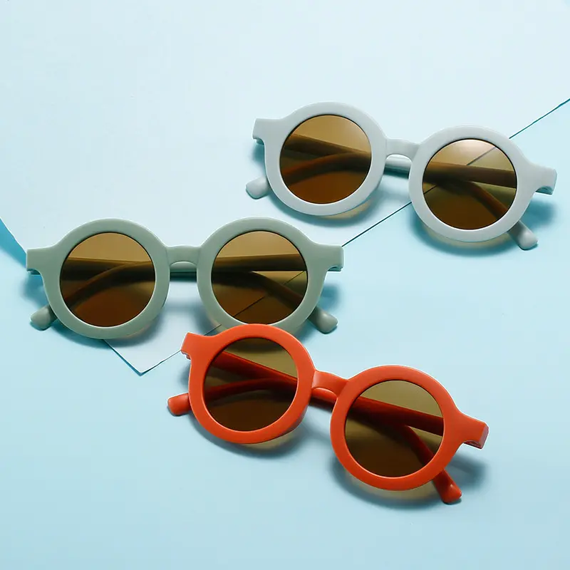 Fashion Vintage Retro Unique Colors Trendy UV400 Round Shaped Kids Sunglasses Sun Glasses Baby Boys Girls Sunglasses