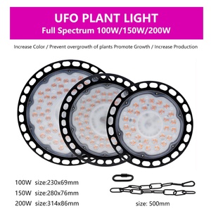 โรงงาน MEIJIU ราคาโรงงาน โคมไฟปลูกพืช LED รูปทรงยูเอฟโอ 100W 150W 200W สเปกตรัมเต็ม ให้ผลผลิตสูง สำหรับปลูกผักและผลไม้ในร่ม - Product Image 5