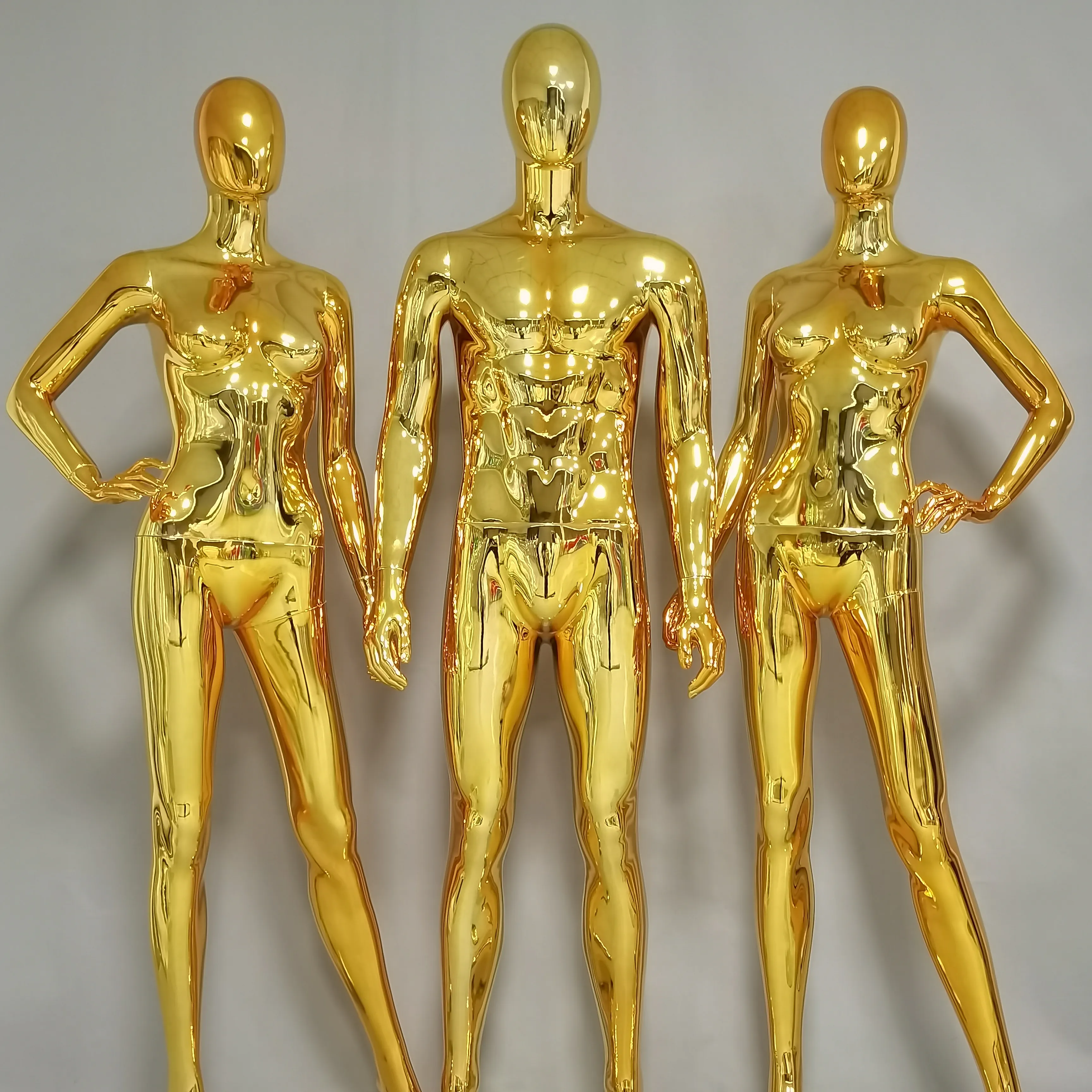 Wholesale full body plastic female male chrome gold plastic mannequin