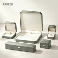 Boîte à bijoux octogonale grise FORTE, écologique, avec logo personnalisé, pour boucles d'oreilles, colliers, boîtes à bijoux de luxe