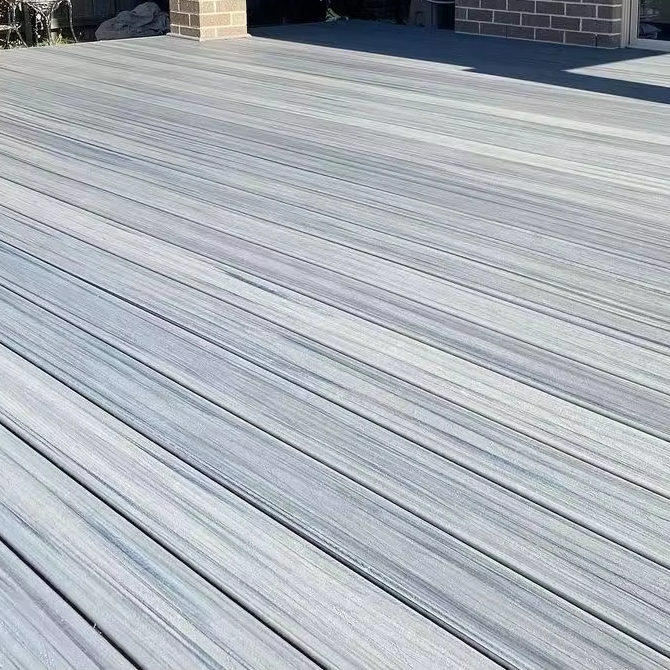 Modern Style Outdoor Anti-UV Wood Plastic Composite Decking Raw Material Timber WPC Fire Protection Waterproof Smooth Technics