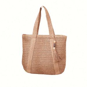 Bolso de Mano Personalizado de Alta Calidad para Mujer, Bolso de Playa de Rafia Tejida, Bolso de Viaje de Verano - Product Image 1