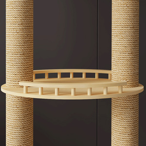 Luxury Floor to Ceiling <strong>Wooden</strong> <strong>Cat</strong> <strong>Tree</strong> Tower with Climbing Platforms and Scratching Posts <strong>Cat</strong> <strong>Tree</strong> - Product Image 6