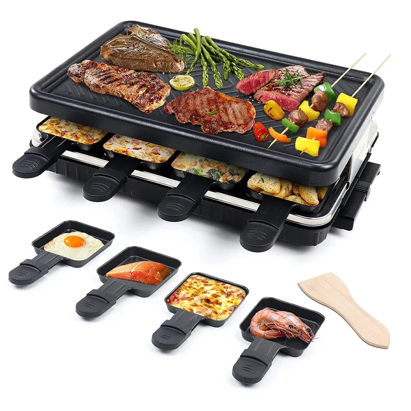 Raclette Grill para 8 personas Vertical Electric BBQ Grill Indoor Teppanyaki Grill