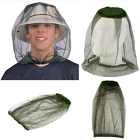 Precio barato al por mayor Mosquito abeja insecto malla cabeza cara Protector pesca caza red sombrero máscara gorras
