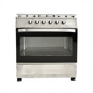 Cuisinière à <span class=keywords><strong>gaz</strong></span> traditionnelle 5 brûleurs en acier inoxydable avec four et grill, efficacité énergétique B, pour usage domestique et extérieur, autoportante - Product Image 1