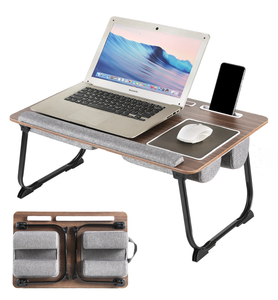 Soporte de bambú para portátil con almohada acolchada, escritorio portátil para computadora. - Product Image 4