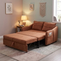 Hochwertiges Französisches Sofa im Cremigen Stil Weiches Schlafsofa mit Hoher Rückenlehne Kompakt für Wohnzimmer Zweisitzer Faltbar Abnehmbar Waschbar