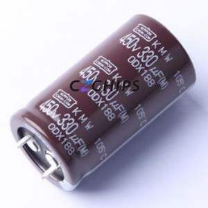 ตัวเก็บประจุแบบอิเล็กโทรไลต์อะลูมิเนียมแบบ Snap-in รุ่น EKMW451VSN331MQ45S ชนิด Through-hole (THT) ขนาด D25.4xL45 มม. 330uF 20% 450V ขา 10 มม. - Product Image 1