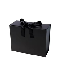 Lussuosa Scatola Regalo Pieghevole a Forma di Libro in Cartone Rigido Nero Personalizzata