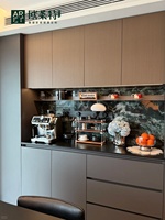 ARET Armoire à couverts de restaurant moderne en mélamine, armoire de buffet personnalisée, rangement pour vin, résistante à l'eau, écologique, élégante, noire
