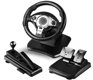 Simulador de vídeo game competitivo, moderno, computador, roda, simulador de condução