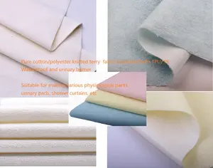 TPU or PE laminated terry cloth usage for Urinary Cushion or children waterproof scarf or Bathroom partition sheet