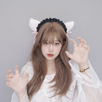 Cloche Oreilles De Chat Bandeau En Peluche Animal Cheveux Cerceau Lolita Cheveux Accessoires À La Main