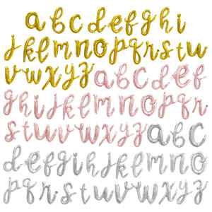 18 pouces <span class=keywords><strong>lettre</strong></span> ballons minuscules Script <span class=keywords><strong>lettre</strong></span> ballon or Rose or argent pour personnage anniversaire fête de mariage décoration - Product Image 2