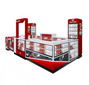 Tùy chỉnh điện thoại di động kiosk kính tủ điện thoại di động Showcase hiển thị tủ Điện thoại Phụ kiện hiển thị kệ - Product Image 1