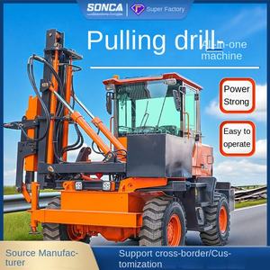 เครื่องตอกเสาเข็มไฮดรอลิกแบบติดตั้งริมถนนความเร็วสูง แบบสี่ล้อขนาดเล็ก สำหรับตอกเสาเข็มแบบคลื่น  ชนิดเจาะและบรรจุ  แรงดัน 0.8-2.0MPa - Product Image 2