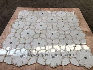 喷水白色和灰色大花形大理石天然石材马赛克豪华别墅家居装饰游泳池马赛克 (41) - Product Image 3