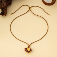 Offre Spéciale 2026 Année du Cheval Édition Limitée Collier en laiton plaqué or 18 carats avec poney en émail coloré et cordon pour Femmes et Enfants, Bijou porte-bonheur amusant