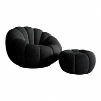 Fauteuil paresseux en mousse haute densité compressée, style nordique, petit fauteuil individuel crème confortable et personnalisable