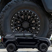 Jantes en aluminium Trurim 14 pouces 8X180 noir mat à rayons multiples concaves profonds, robustes pour le remorquage, pour GMC Sierra Silverado