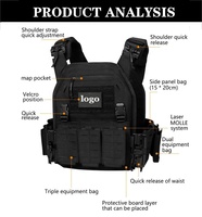 Logo personnalisé BSCI usine OEM dégagement rapide formation Ranger gear porte-plaque avec Molle Mag pochette harnais gilet tactique