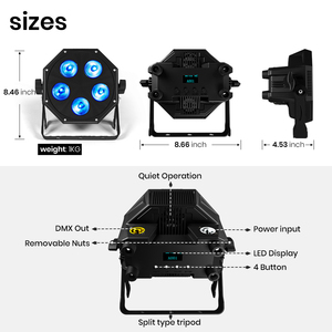 ไฟเวทีแบบมืออาชีพ 5x12W RGBALUV 6in1 ขนาด 6 นิ้ว 16 บิต ปรับหรี่แสงได้อย่างราบรื่น ไฟ LED Par แบบเงียบ - Product Image 4