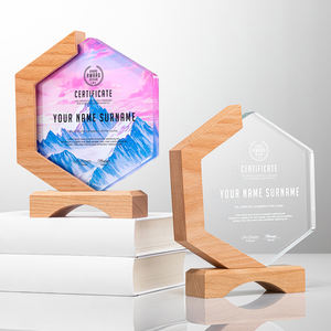 DEMO Blank K9 cristallo di legno premi di vetro in legno massiccio trofeo di Sport placche da competizione con Base in legno per i <span class=keywords><strong>regali</strong></span> Souvenir dei dipendenti - Product Image 4