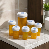 Bouteilles de médicaments en plastique PP Timberlin L-018 résistantes aux enfants, à ouverture facile, avec logo personnalisé par sérigraphie, vente en gros