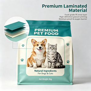 Sac d'emballage alimentaire pour animaux de compagnie imprimé sur mesure, pochette refermable autoportante pour chiens et chats, stockage d'aliments 2 kg - Product Image 3