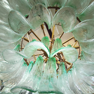 Luminaire intérieur <span class=keywords><strong>Lustre</strong></span> de salle à manger moderne pour villa <span class=keywords><strong>Lustre</strong></span> en verre pétale dégradé <span class=keywords><strong>vert</strong></span> - Product Image 6