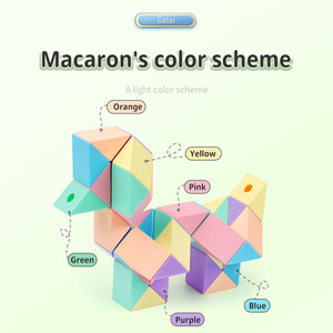 MOYU Nuevo Cubo Mágico Educativo de 36 Piezas con Forma de Serpiente Macaron para Niños, Regla Plegable para Entrenamiento Cerebral - Product Image 3