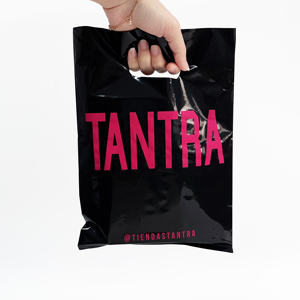 Bolsa de Embalaje de Cosméticos Negra Reciclable de Alta Calidad, Bolsas de Compras de Plástico con Logotipo Personalizado, Bolsas de Supermercado de Plástico - Product Image 2