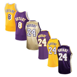 Maillots de <span class=keywords><strong>basket</strong></span>-ball américains brodés jaunes et violets pour toutes les équipes des États-Unis, vente en gros, 8/24 <span class=keywords><strong>Bryant</strong></span> - Product Image 5