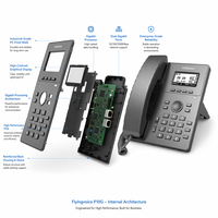 Téléphone IP Gigabit Flyingvoice P10G : 2 comptes SIP, ports doubles 10/100/1000M, PoE, écran LCD rétroéclairé de 2,3 pouces, conférence audio 6 voies