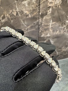 Most Selling Moissanite Diamond Bracelet in White Gold Plated Silver for Anniversary and Engagement <b>Gift</b> Bulk Supplier - Product Image 2