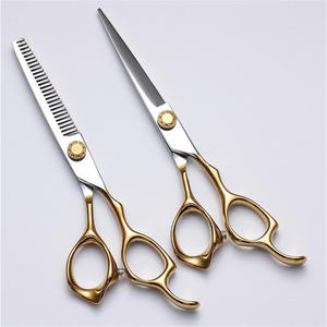 Ciseaux à cheveux Suzhou 6 pouces, ciseaux à effiler à lame standard, pour droitiers, usage professionnel, vis dorée, ciseaux plats - Product Image 4