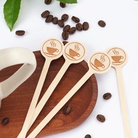 Bâtons d'agitation en bois à tête ronde de 90/110/140mm avec logo personnalisé Agitateurs de café à boire en bois pour le thé et les boissons