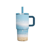 Gobelet de voyage isotherme 20 oz avec poignée, personnalisable au laser, en acier 304, maintien au froid 24 heures, vente en gros