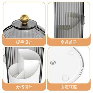 Acrylic Makeup Brush <b>Storage</b> <b>Box</b> Transparent Gray Green Dustproof Cosmetic Organizer with Lid and Compartment - Product Image 5