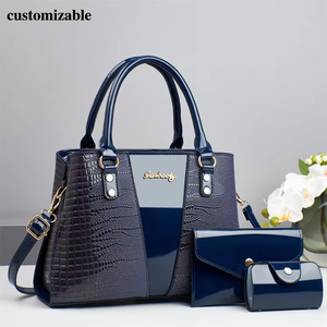 Vente Directe Usine Ensemble de Sacs Mère-Fille en Cuir PU pour Femmes, Sac à Main avec Fermeture Éclair, Sac à Bandoulière, Sac Croisé Trois Pièces - Product Image 1