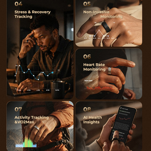 JCRing X3 <span class=keywords><strong>Brevet</strong></span>é 5ATM CFDA CE FCC Reach Anneau d'Exercice Intelligent Enregistrement des Données d'Activité Historique Estimation du VO2Max Programme de Fitness - Product Image 3